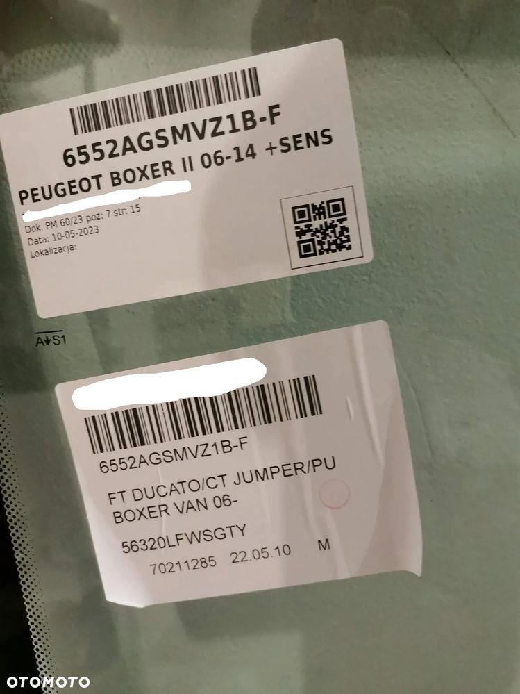 Szyba Czołowa Przednia DUCATO BOXER JUMPER- SENSOR - 2