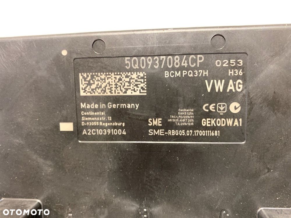 MODUŁ KOMFORTU  SEAT LEON (5F1) 2012 - 2022 1.4 TSI 92 kW [125 KM] benzyna 2014 - 2022 5Q0937084CP - 5