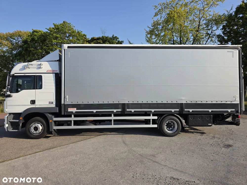 MAN TGM 15.290 / BURTO-FIRANKA / CAŁY NA PODUSZKACH /KLIMA POSTOJOWA / 2018R /  NISKI PRZEBIEG / 18 PALET / E6 / JAK NOWY / WINDA / - 10