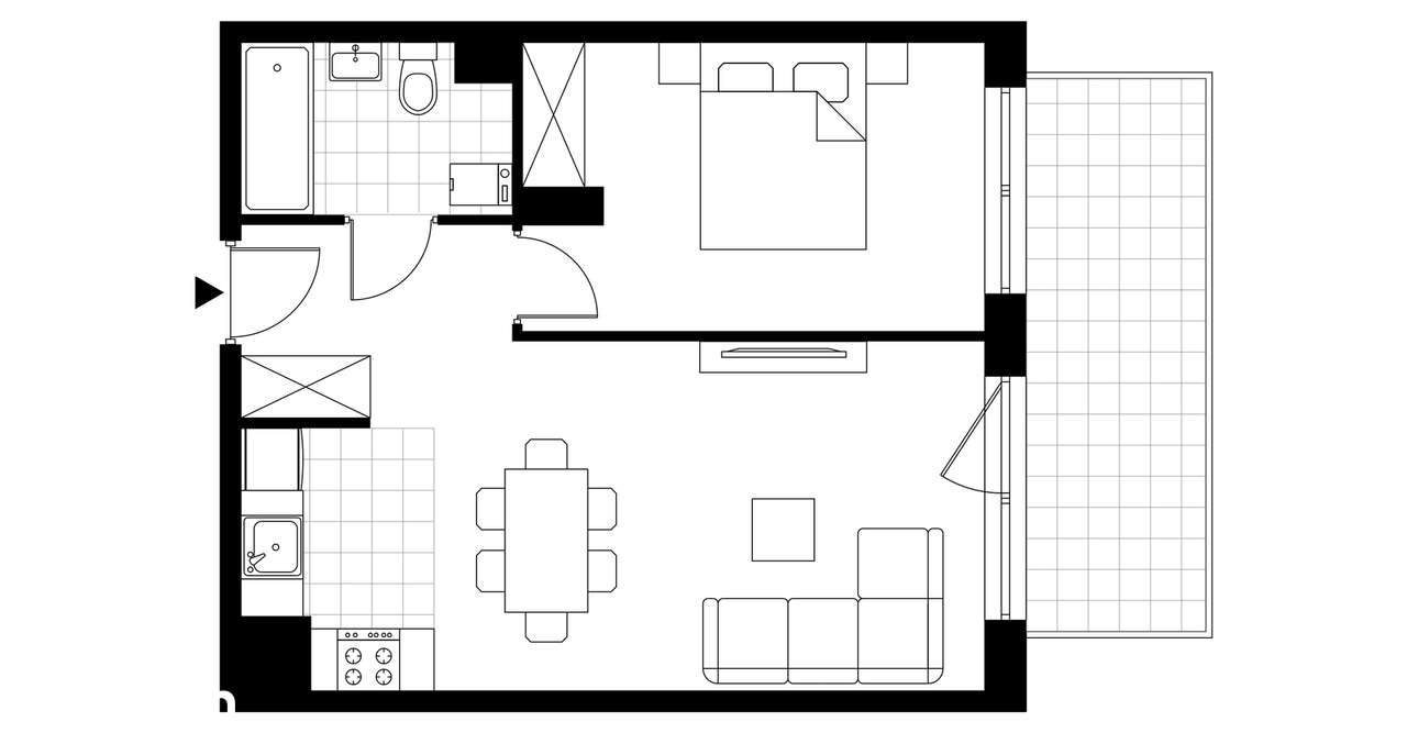 2-pokojowe mieszkanie 43m2 + balkon - Pełny obrazek: 3/23