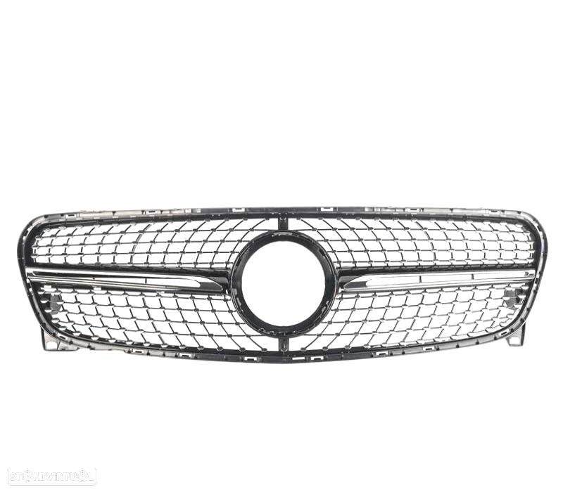 GRELHA FRONTAL MERCEDES CLASE GLA X156 AMG 15-17 LOOK DIAMOND PRETO - 1