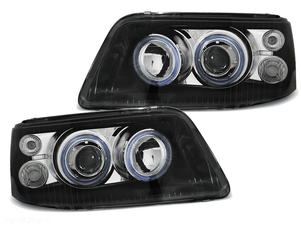 Lampy Reflektory VW T5 03-09 BLACK H7/H1 DEPO - 1