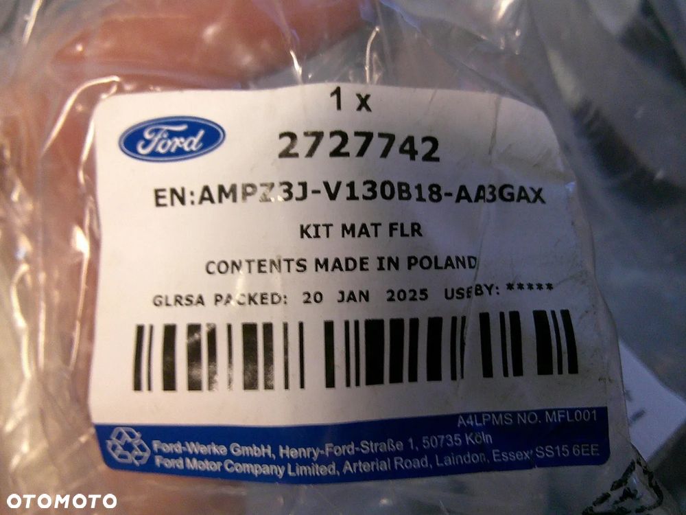 ford transit custom 23r- volkswagen transporter t7 dywaniki nowe oryginał forda - 2