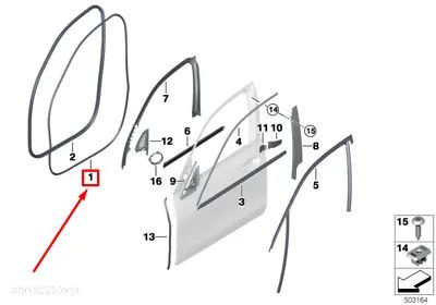 Uszczelka drzwi BMW OEM(51769447091) - 1