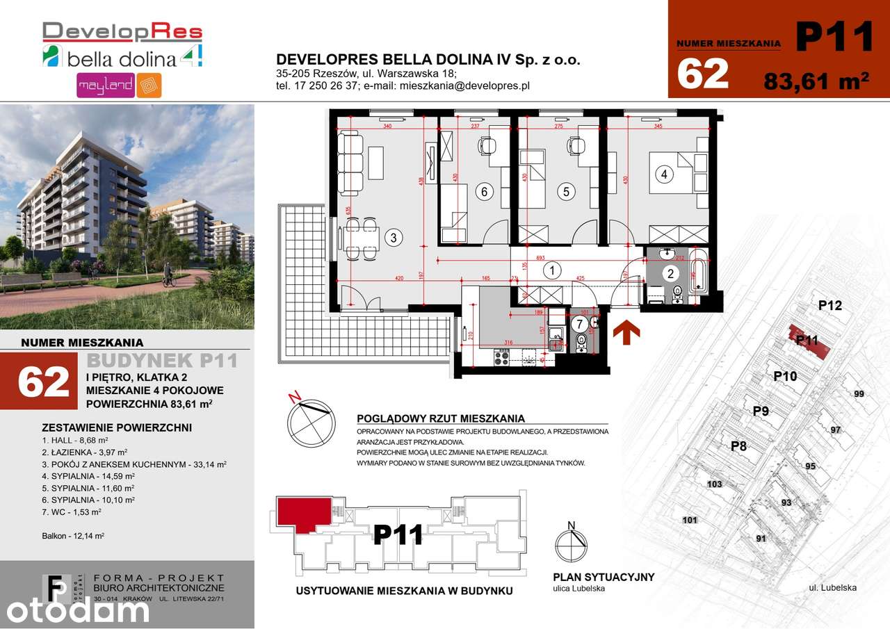 Jasne i przestronne| 4 pokoje | 83,61m2 | P11-62