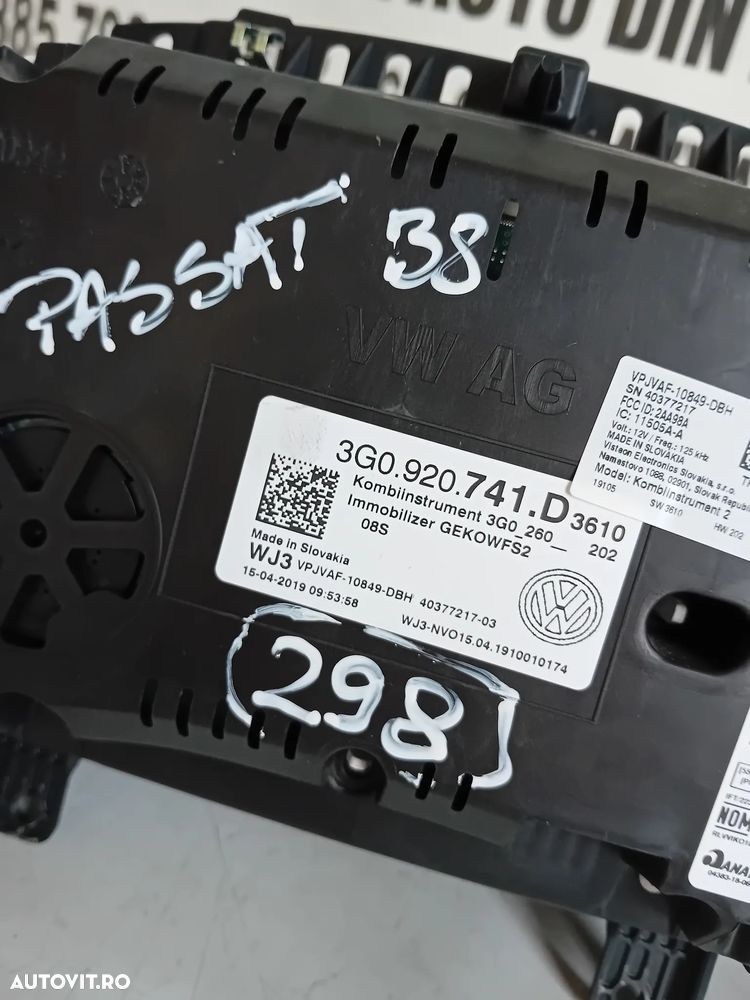 Ceasuri Bord Vw Passat B8 2.0 Diesel Automat Cod 3G0920741D An 2014-2020 Motor DFG - 9