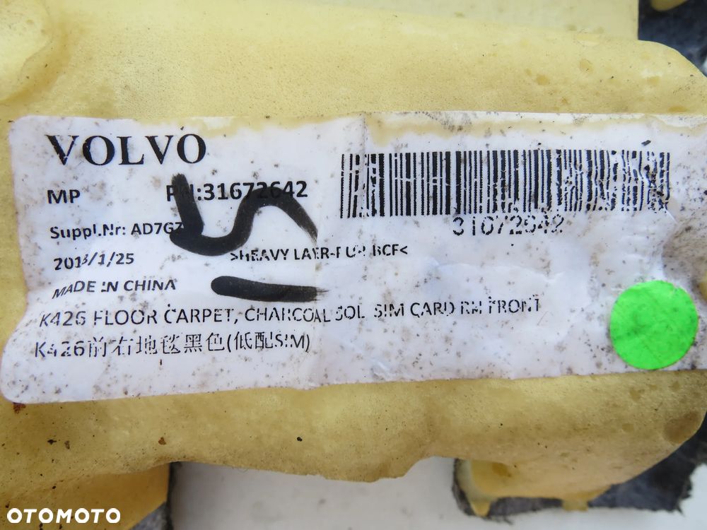 VOLVO XC60 II WYKŁADZINA DYWAN WNĘTRZA Kolor Antracyt 32216546  31672642 2017- - 13