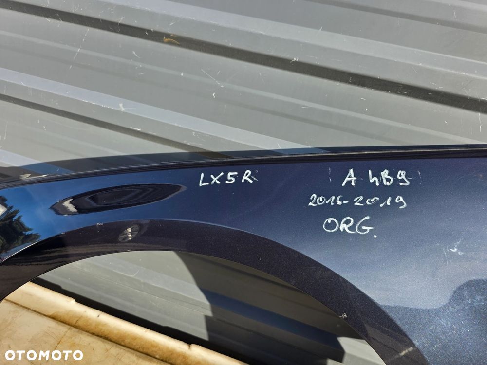 BŁOTNIK LEWY PRZÓD AUDI A4 B9 2016-2019 LX5R ORYGINAŁ ! - 7