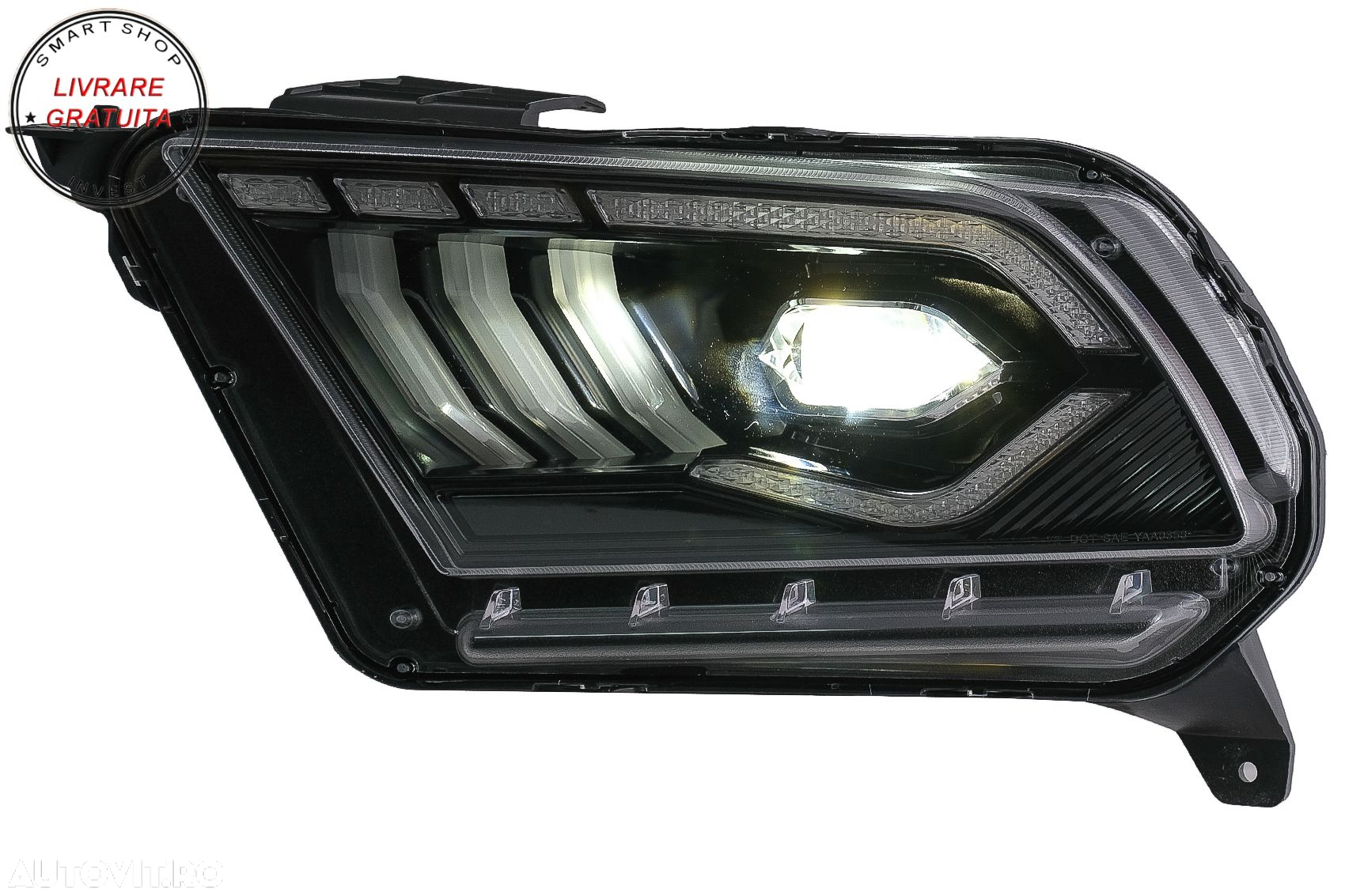 Faruri Full LED Ford Mustang V (2010-2014) cu Semnal Dinamic Secvential- livrare gratuita - 15