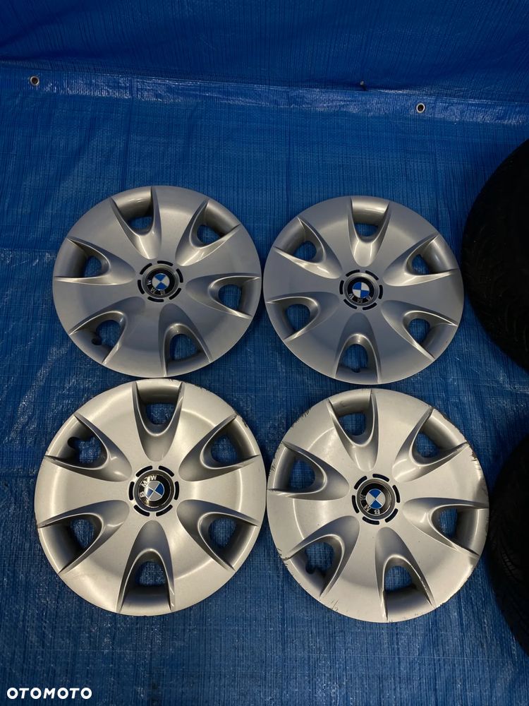 KOŁA KOŁO FELGA STALOWE 6,5J 16" 5X120; 72,6mm KOMPLET  OPONY CAŁOROCZNE RUNFLAT GOODYEAR 5,4mm  KOŁPAKI OE BMW 1 SERIA E81 E87  3 SERIA E36 E46 E90 E91 ITP. - 8