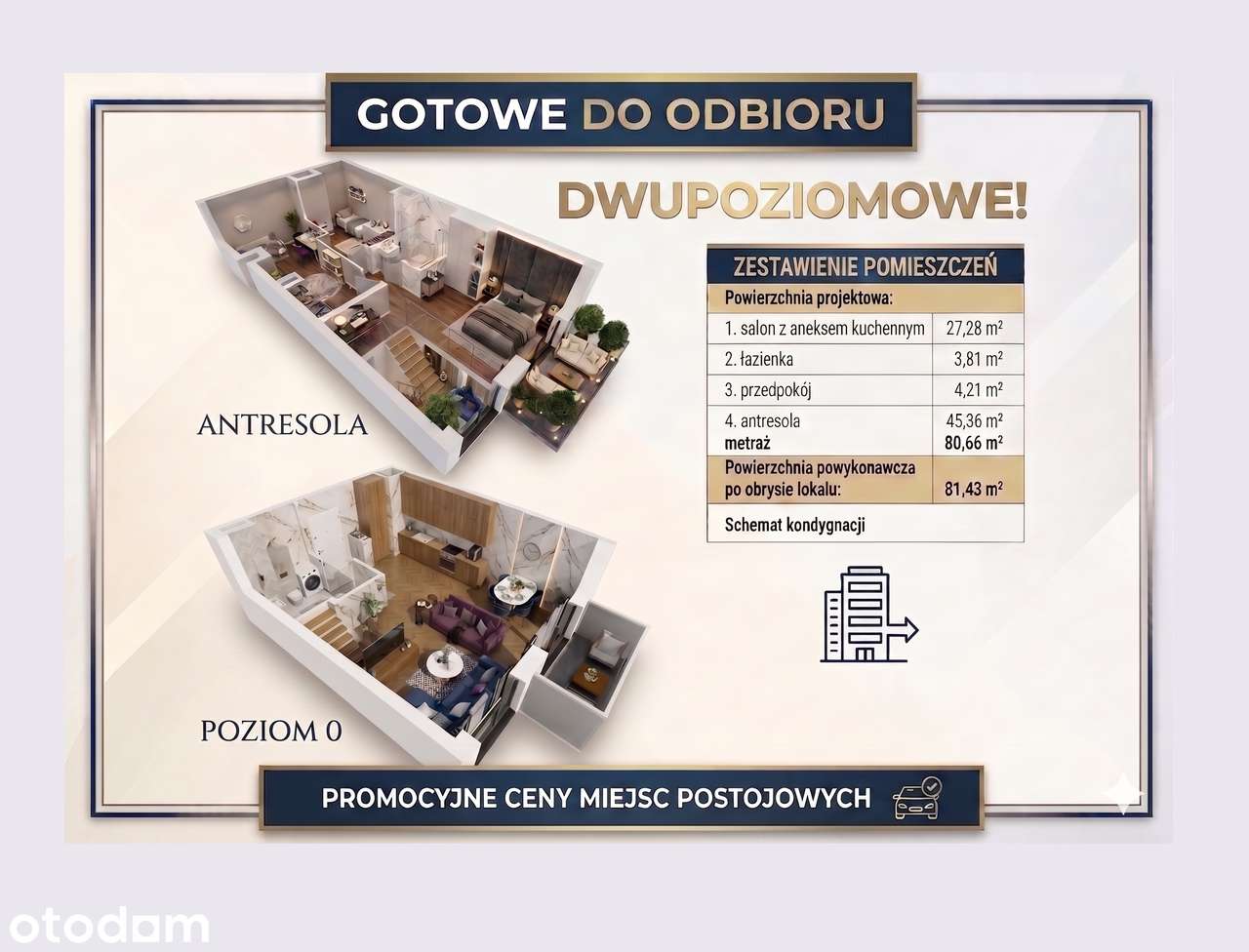 OKAZJA! Dwupoziomowe z 2 balkonami. Gratis Smart Home! Tanie MP w hali