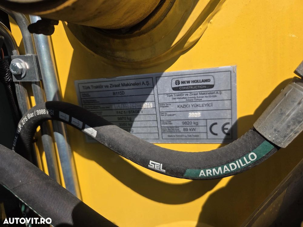 New Holland B115D, NOU, ROTI EGALE, 10t, FULL OPTION, motor 120CP, brat excv extensibil cu inst picon, cupa multifunctioinala 4x1, aer conditionat, masa operationala 10tone, cutie AUTOMATA POWERSHIFT, JOYSTICKURI, posibilitate leasing 5 ani-PROMOTIE 88.900 EUR - 20