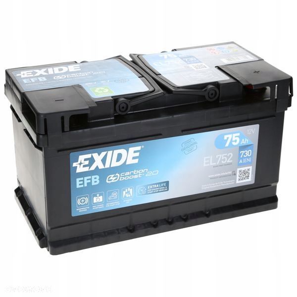 Akumulator Exide EL752 75Ah 730A L4B P EFB StartStop - 18,6 kg - 1
