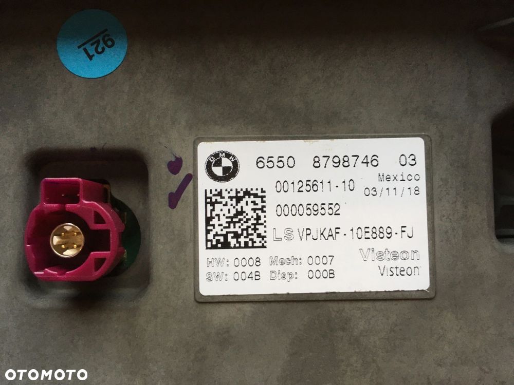 MONITOR WYŚWIETLACZ BMW G14 G15 G16 F91 F92 8798746 - 7