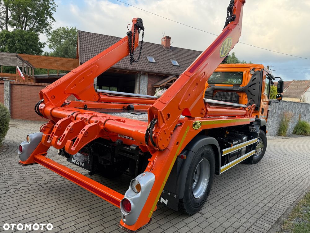 MAN TGM 18.340 / EURO 6 / MEILLER AK 12LT PILOT / bramowiec MULDA / KONTENER - 4
