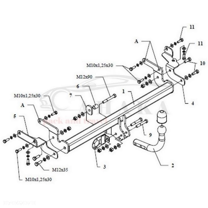 Hak Holowniczy Odkręcany Do Mitsubishi Lancer Sedan 2003-2008 - 4