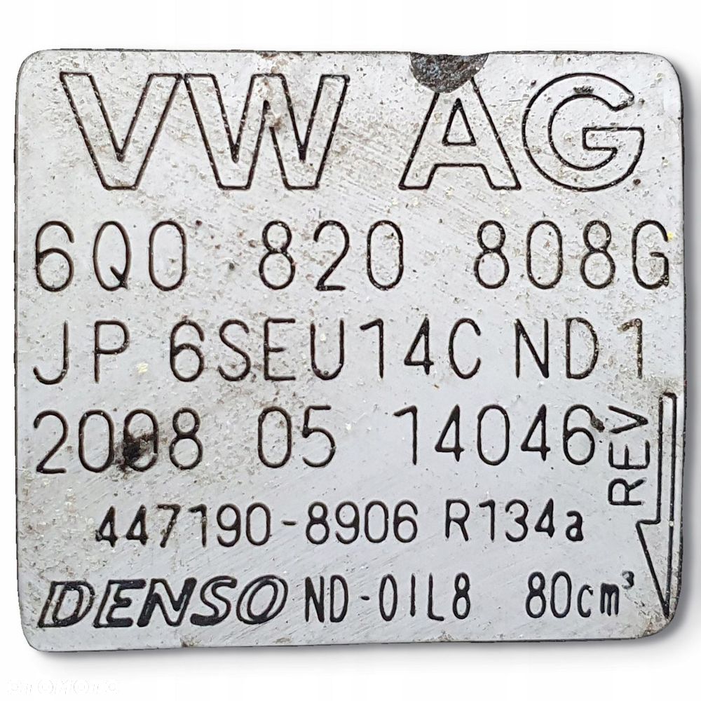 SPRĘŻARKA KLIMATYZACJI Skoda Roomster 1.4 TDI 6Q0820808G - 2