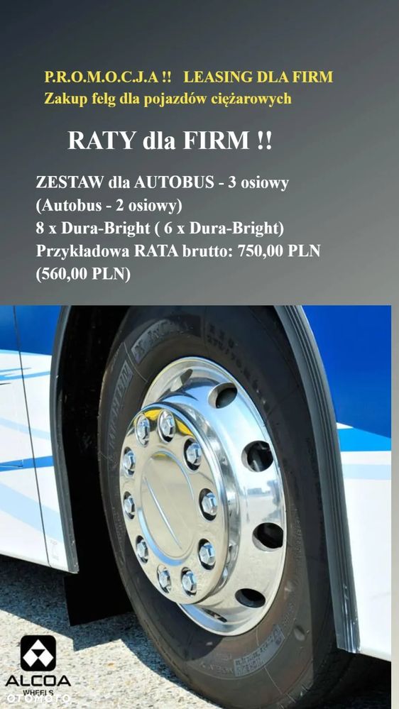 RABATY do 25,-EUR / szt !! / Felga ALCOA do AUTOBUS / 22,5 x 8,25 / ET 146 / Aluminiowe felgi / DB / - 3