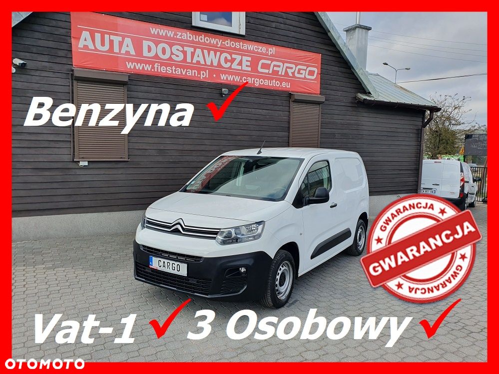Citroën Berlingo L1H1  BENZYNA 110KM Klimatyzacja *  VAT-1 * 3Osobowy * Tempomat  * GPS * Auto Kupione w ASO CITROENA * Gwarancja *  W 100% Oryginalny Przebieg * W 100% Bezwypadkowy * W 100% Nie Malowany Oryginalny Lakier * AUTO Z PEŁNĄ HISTORIĄ SERWISOWĄ * Czujniki Parkowania  * Kamera Cofania , Kamera Boczna - martwego pola