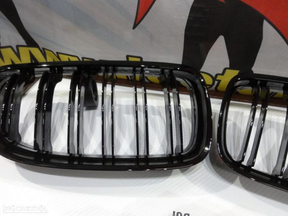 Grelha frontal em plástico para ABS para BMW E90 08-11 M4 look / dupla lâmina em preto piano brilhante - 4