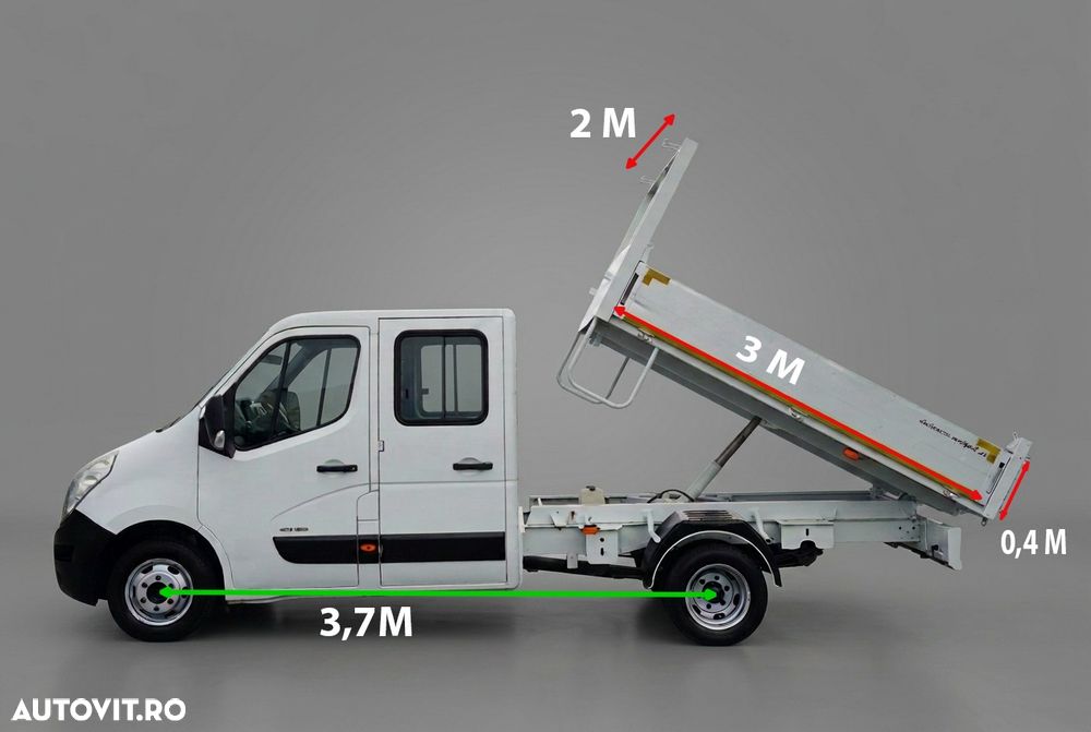 Renault MASTER / DCI 150 / BASCULATOR / CAMION CU TRACȚIE MIXĂ 7 LOCURI / MANUAL / DOUĂ RULOURI - 3