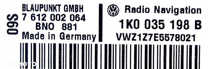 radio nawigacja vw golf v jetta touran caddy passat b6 1k0035198b - 4