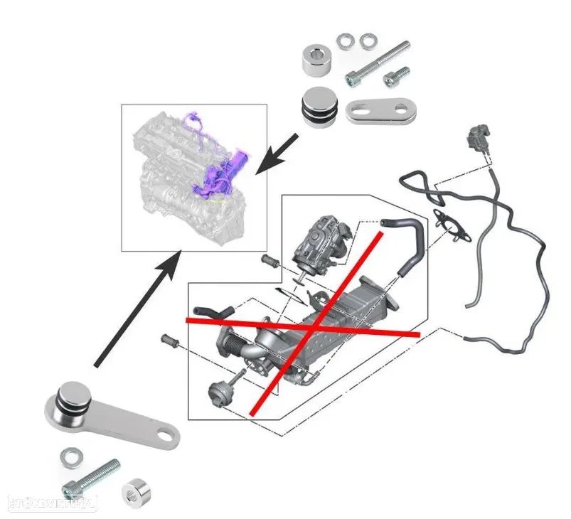 Kit anulação supressão de EGR BMW motores B47 N47N N57N - 4