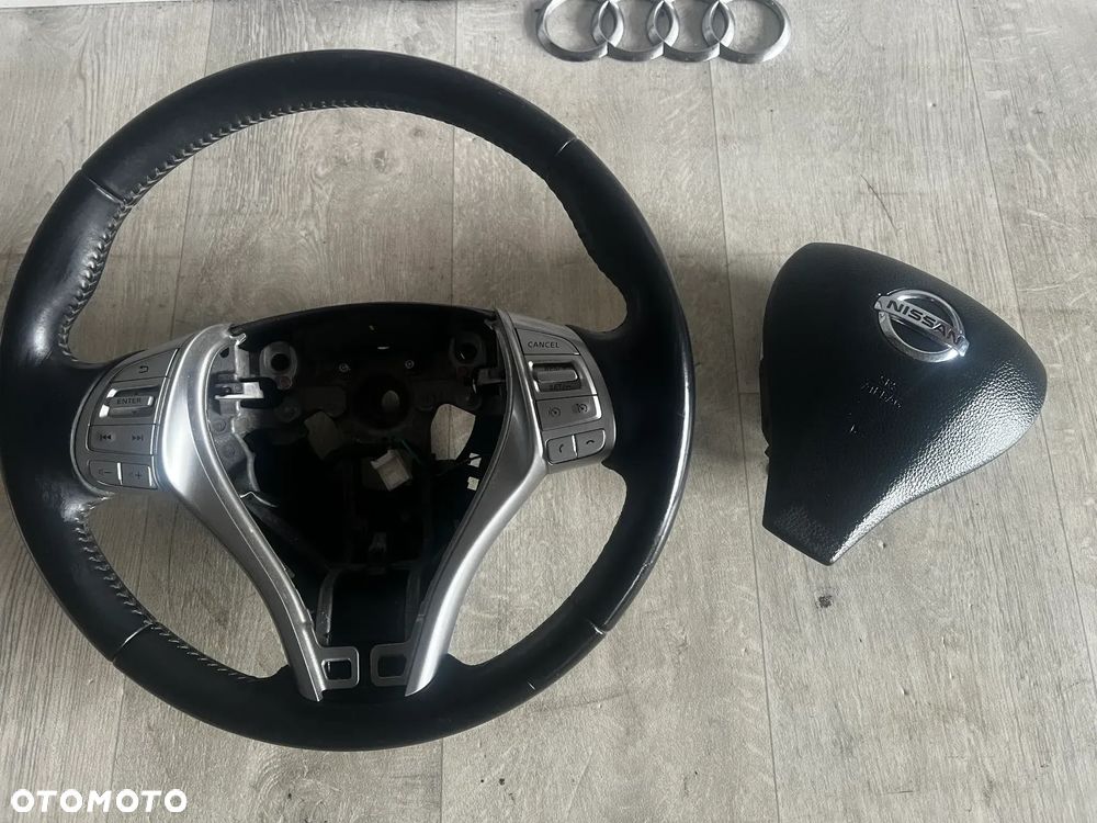 KIEROWNICA AIRBAG SKÓRA NISSAN QASHQAI J11 484304EL1A MULTIFUNKCYJNA - 1