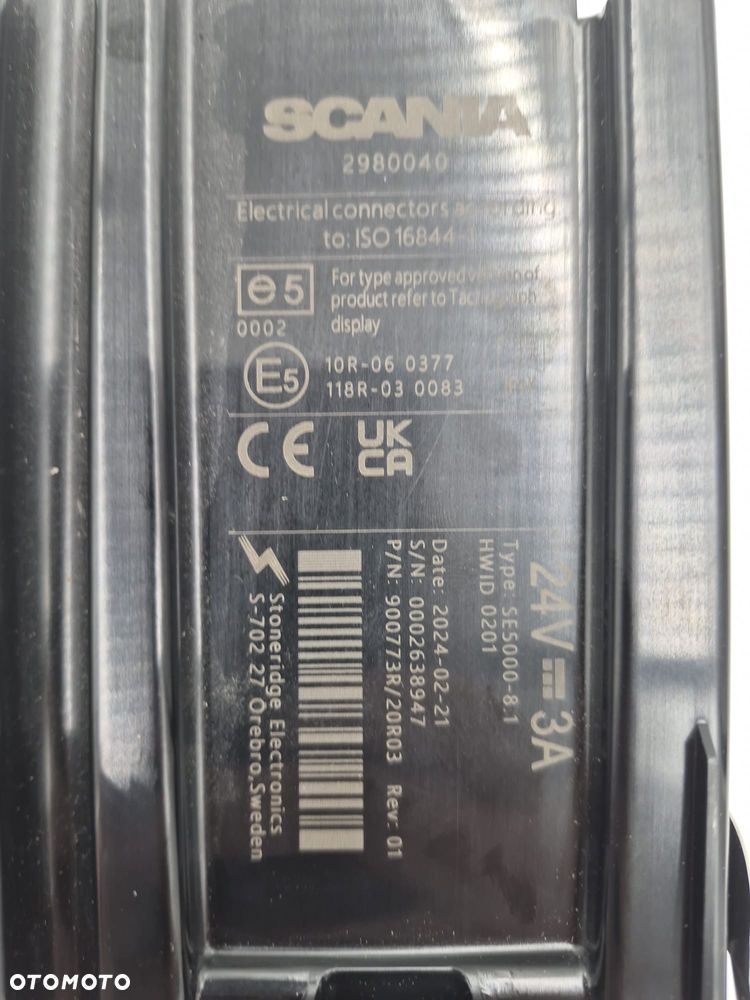 TACHOGRAF CYFROWY Z IMPULSATOREM SCANIA  SE5000-8.1  2024R - 3