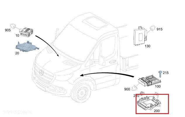 MERCEDES SPRINTER 907 Podstawa mocowanie komputera ORYGINAL - 3