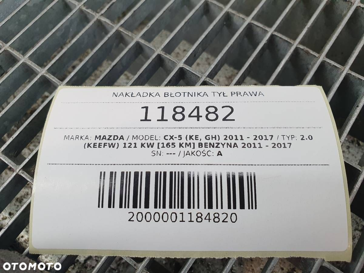 LISTWA BŁOTNIKA TYŁ TYLNA PRAWA MAZDA CX-5 I KD53-51W51 - 7