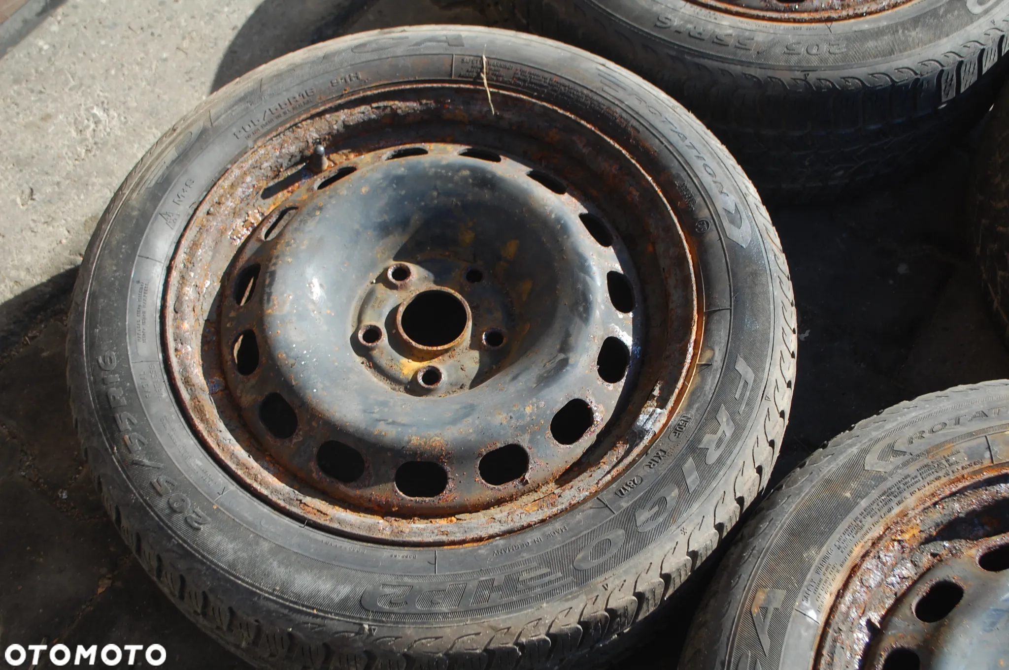 FELGI STALOWE + OPONY ZIMOWE 8E0601027D AUDI A4 5X112 ET42 6.5J 205/55R16 OPONY ZIMOWE FRIGO - 4