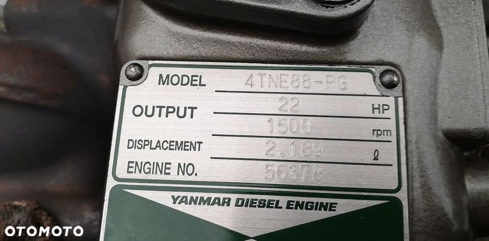 SILNIK YANMAR 4TNE88-PG 16,4 kW / 1500 rpm 2189cc 11500 zł netto - 9