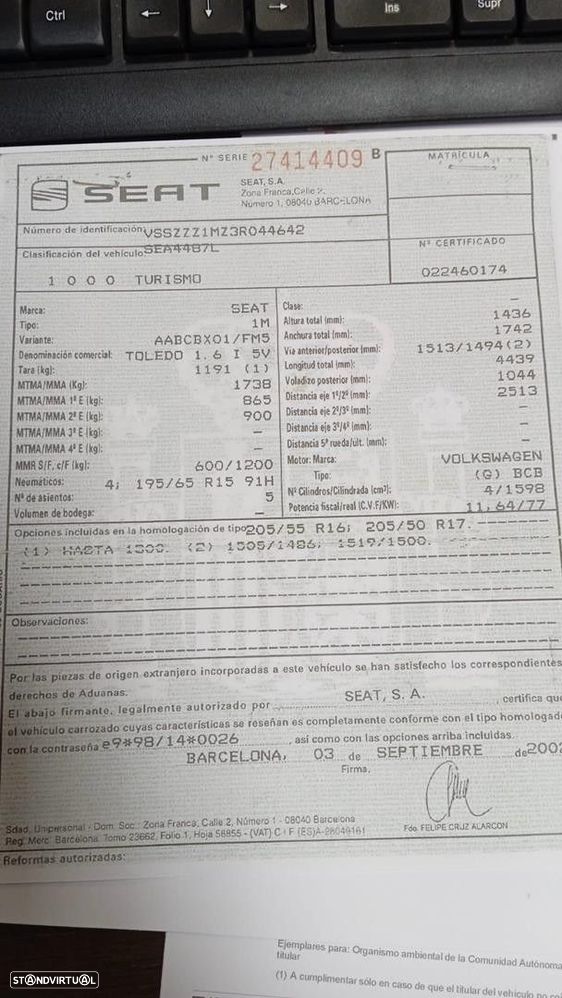 MOTOR COMPLETO SEAT TOLEDO II 2002 - 3