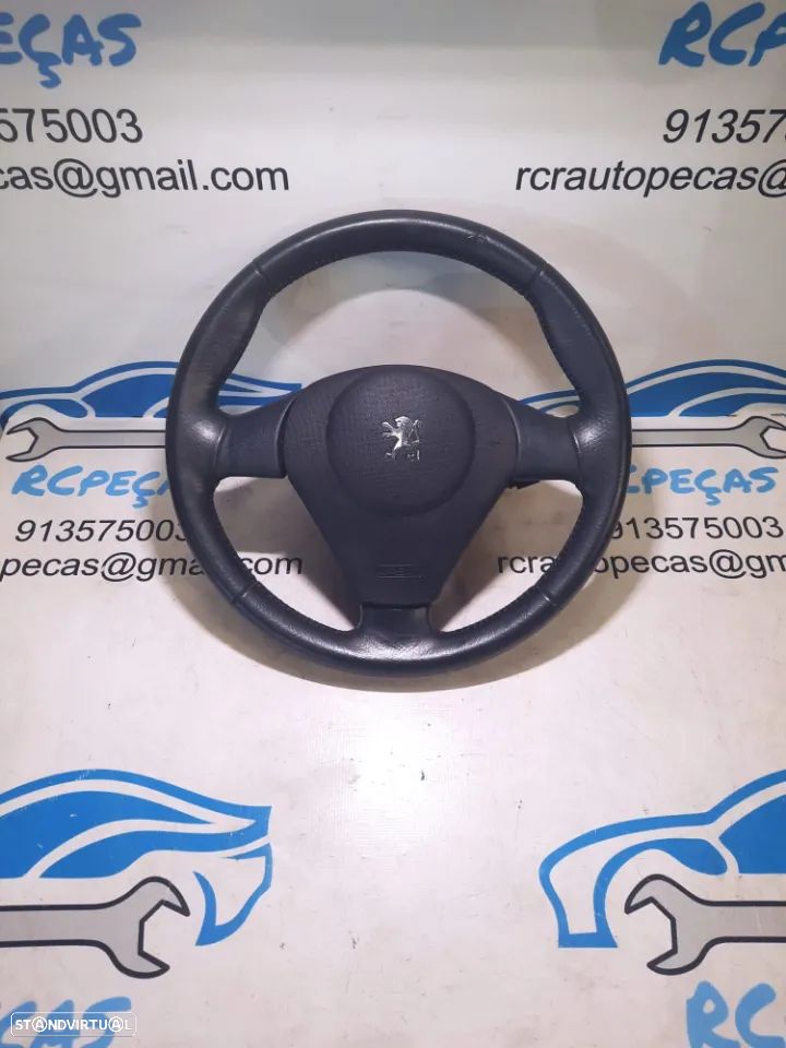 VOLANTE GUIADOR COMPLETO PEUGEOT 1007 PELE AIRBAG 96506736NP 4109FP 96441877 4112HE - 2