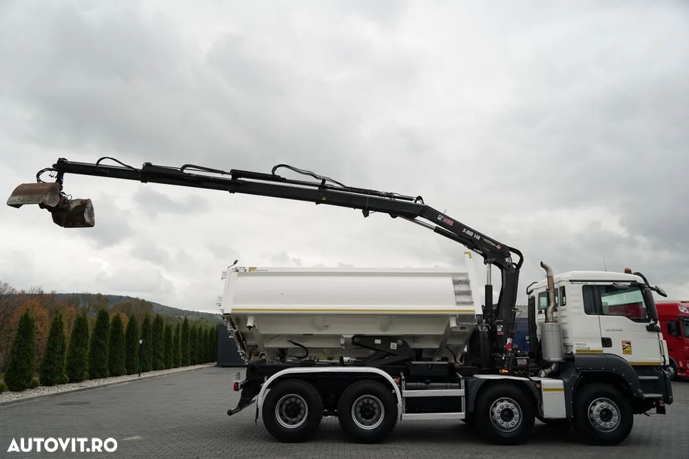 MAN TGS 35.420 / 8x4 / BASCULĂ CU DOUĂ LATE / HIDRODECKER / BORDMATIC + HDS HIAB 148 B-3 / Rază de acțiune 10 m / / GRAPPLE / NAVI - 6