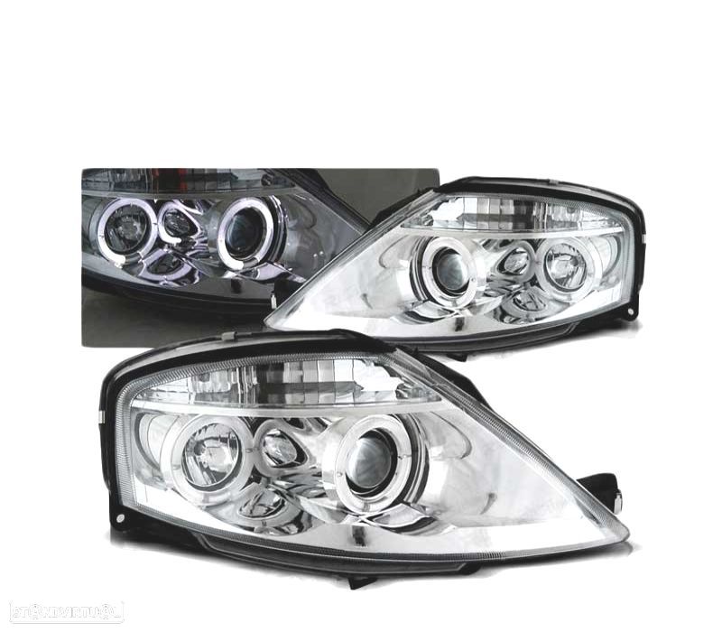 FARÓIS ANGEL EYES CITROEN C3 02-09 CHROME CROMADO - 1