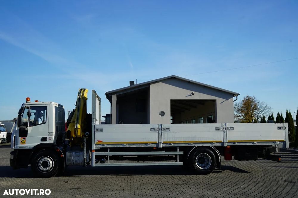 Iveco EUROCARGO 180E25 / PLATFORMĂ CU OBOARE RABATABILE - 7,3 M / MACARAUA HYVA HB 150 / CAPACITATE MAX. DE RIDICARE: 5.200 KG / ROTATOR / TELECOMANDĂ / CUTIE DE VITEZE AUTOMATĂ / EURO 6 - 10