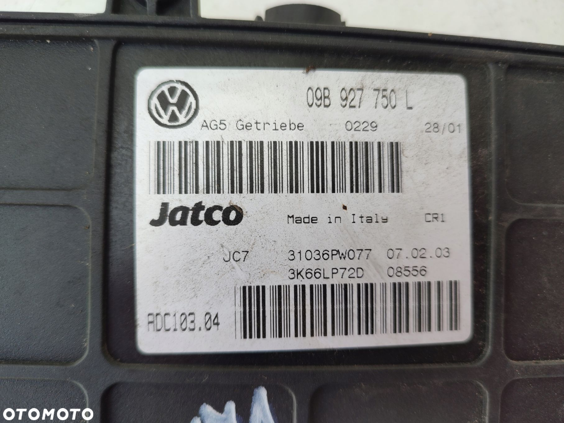 Sterownik skrzyni biegów VW SHARAN I LIFT 1.9TDI DSG 09B927750L - 5