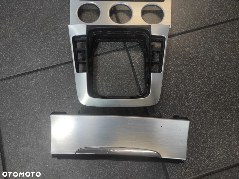 VW PASSAT CC B6 LIFT B7 DEKORY TUNELU ŚRODKOWEGO CLIMATRONIC RAMKA POPIELNICZKA KOMPLET SZCZOTKOWANE ALUMINUM  WYSYŁKA !!!! - 3
