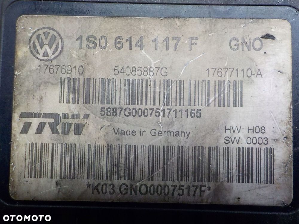 VW UP! MII SKODA CITYGO POMPA ABS 1S0614117F TRW - 8