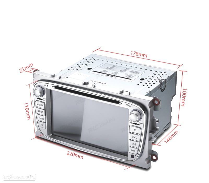 AUTO RADIO 2DIN 7" PARA FORD REDONDO COR CINZA USB GPS TACTIL HD - 2