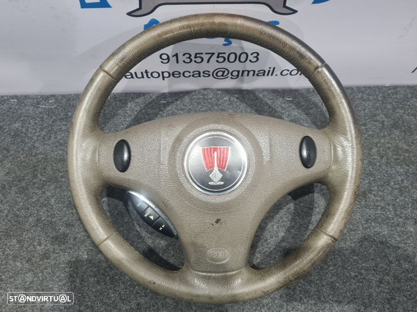 VOLANTE GUIADOR COMPLETO ROVER MG 75 PELE COMANDOS MULTIFUNÇÕES AIRBAG ZT