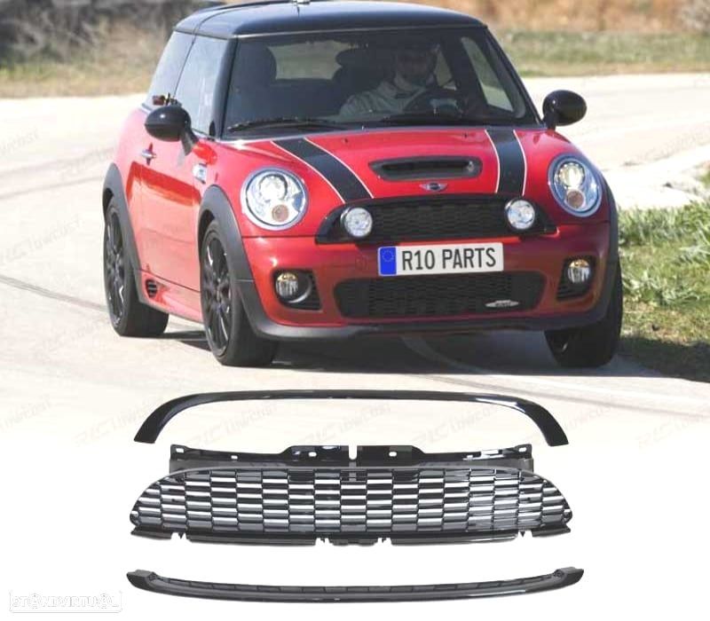 GRELHA MINI COOPER R56 R57 06-09 PRETO BRILHANTE - 1
