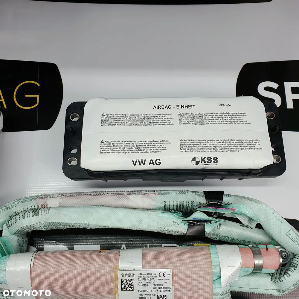 VW GOLF VII 7 DESKA ROZDZIELCZA KONSOLA KOKPIT PULPIT PODUSZKI AIRBAG AIR BAG PASY KIT SET - 6