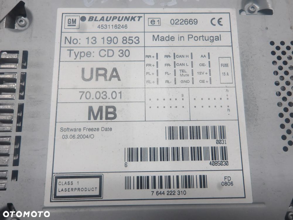 OPEL MERIVA A I LIFT 05-10 1.7CDTI RADIO 13190853 - 8