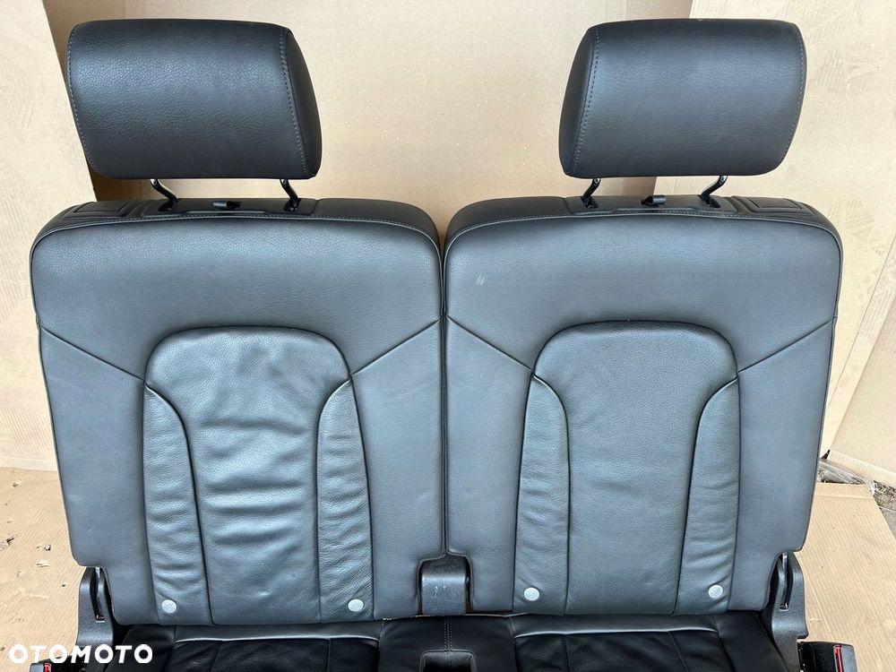 AUDI Q7 4L FOTEL FOTELE KANAPA III 3 RZĄD SKÓRA CZARNA SUPER STAN - 8