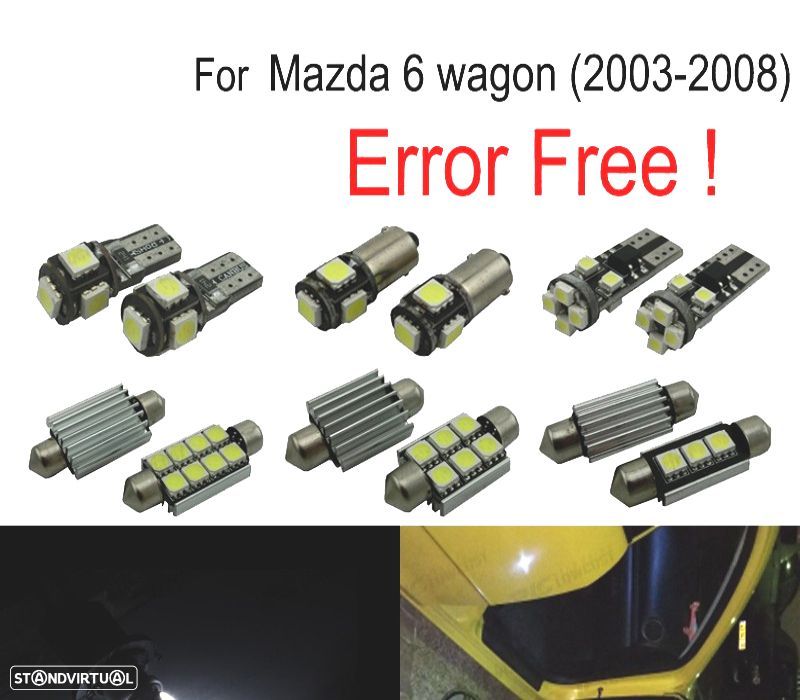 KIT COMPLETO 17 LAMPADAS LED INTERIOR MAZDA 6 WAGON 03-08 - 1