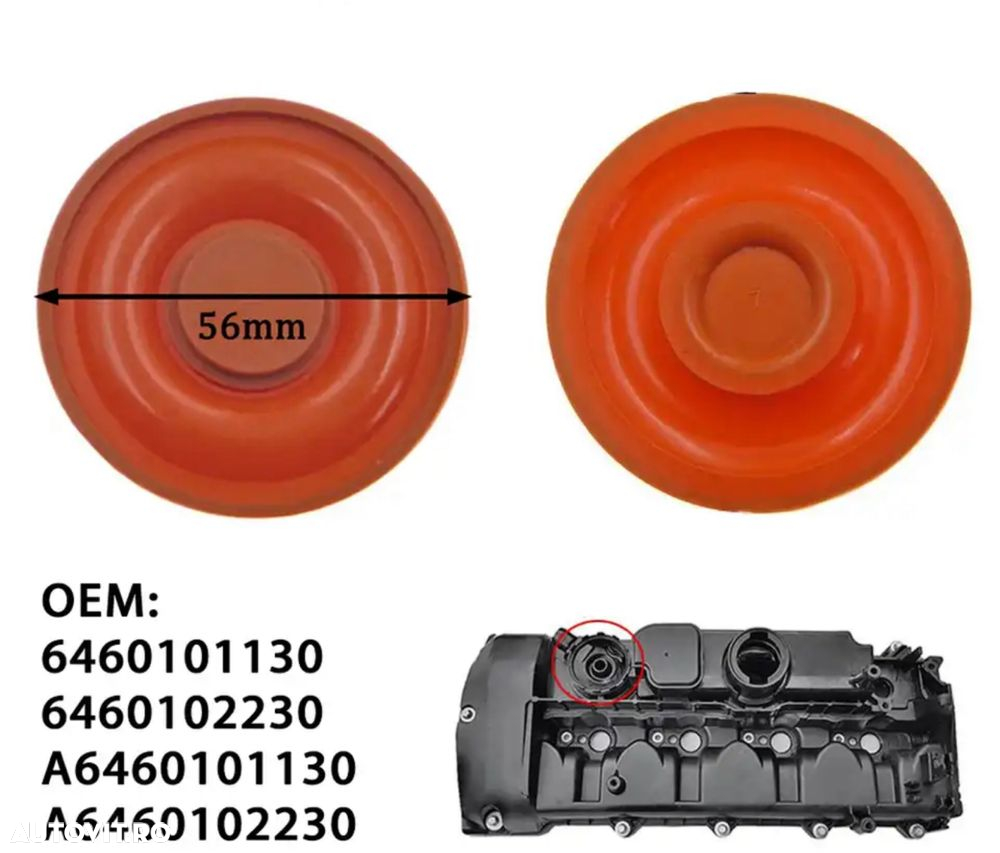Supapa Membrana Valva PCV Capac Culbutori Tacheti Renault 1.9 Mercedes - 2
