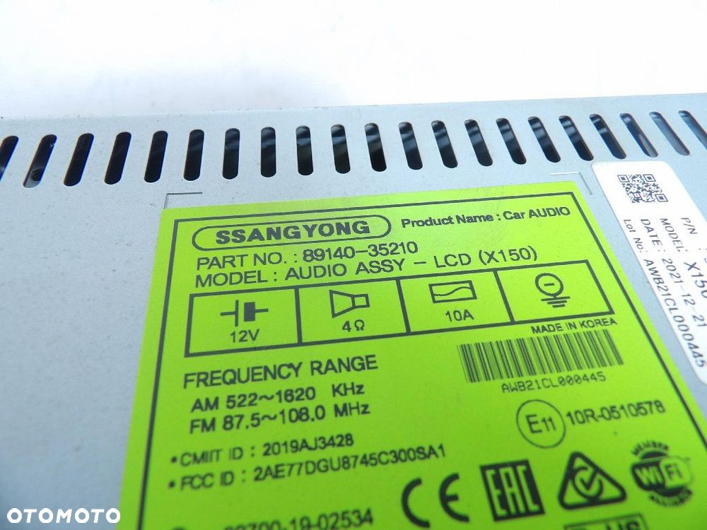 SSANGYONG TIVOLI GRAND RADIO 89140-35210 - 4